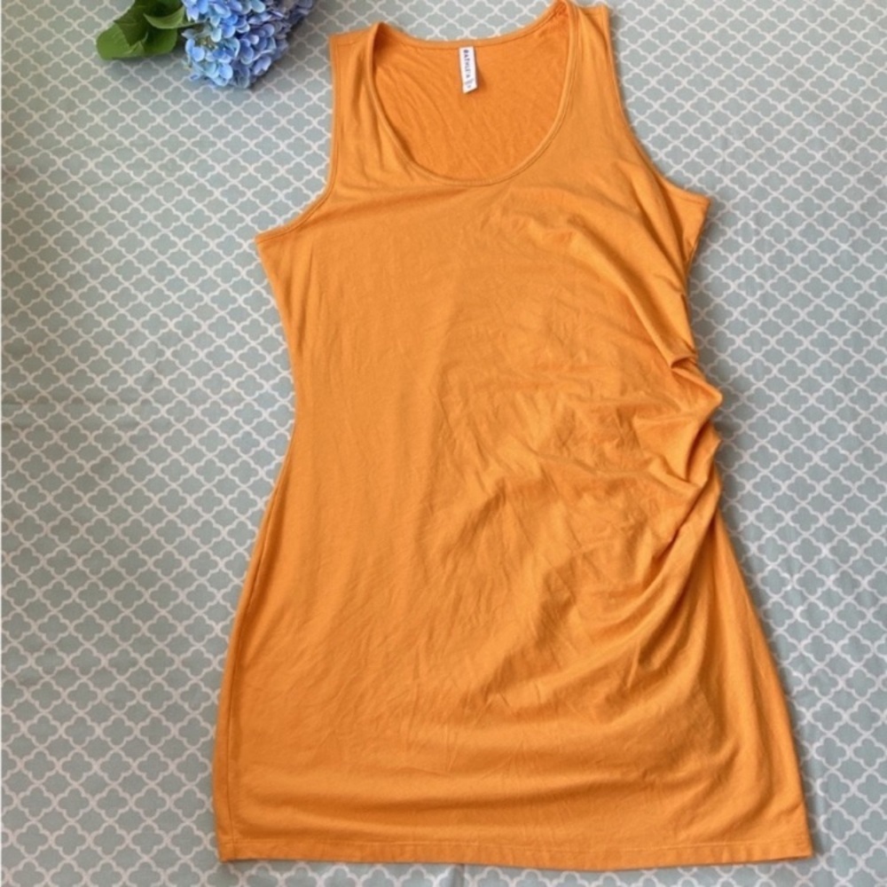 Athleta Della Dress Mustard Ruched Side 1X